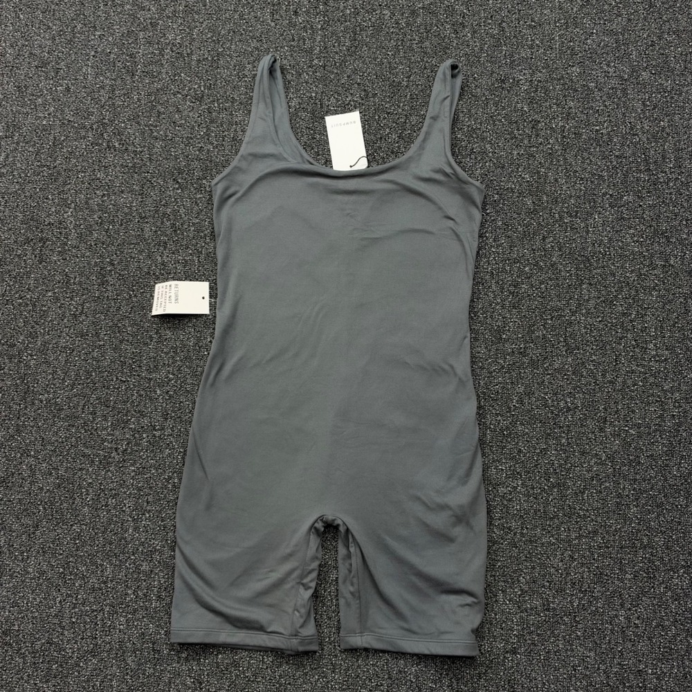 Bumpsuit The Cindy Romper Maternity Womens Size M Slate Gray NEW